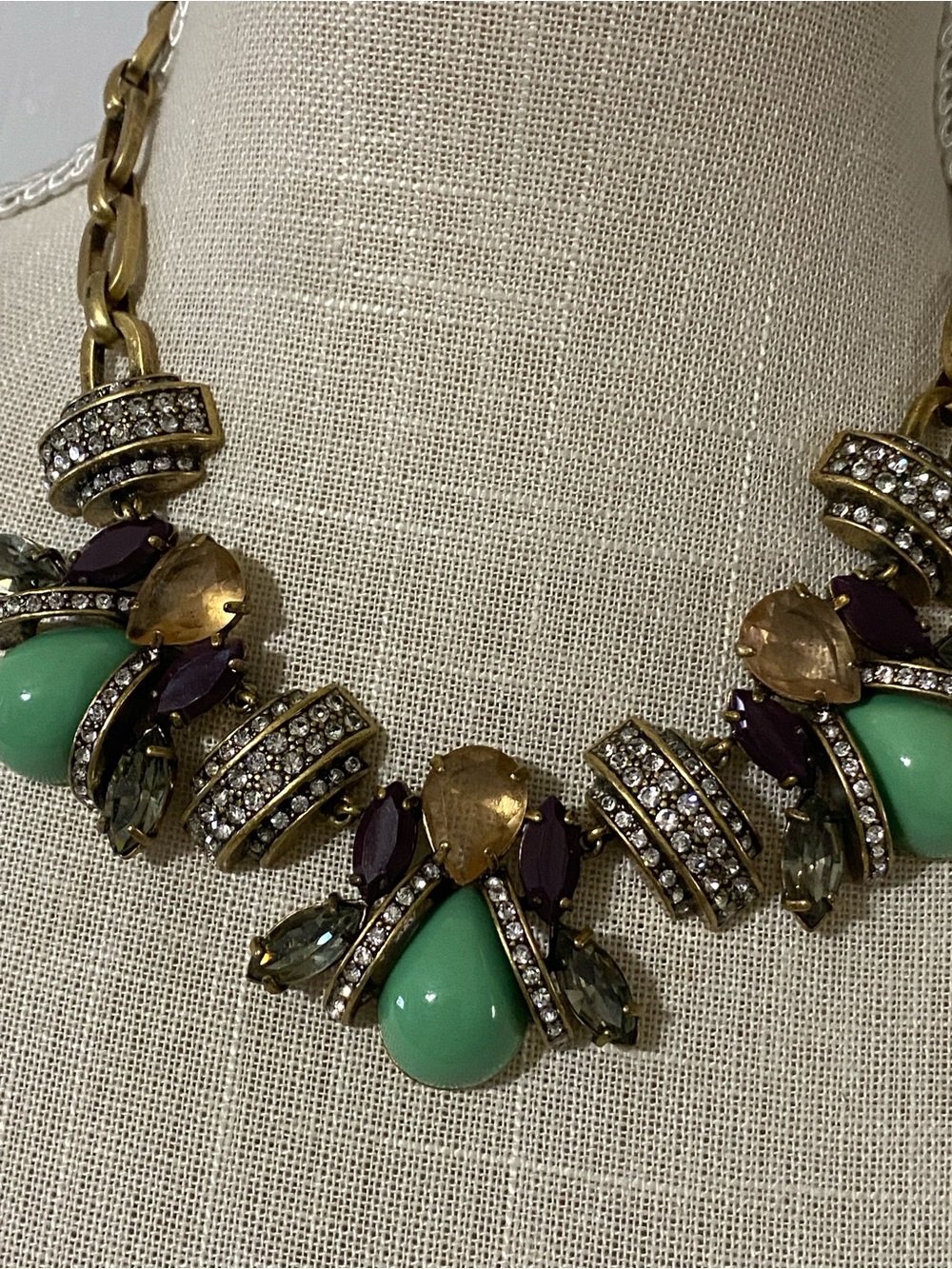 J. Crew Big & Chunky Necklace Vintage Look Runway Collar - Picture 3 of 9